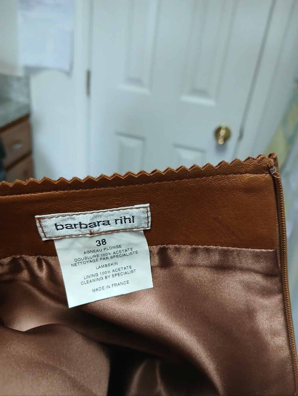 Barbara Rihl Brown Leather Clutch - Rich Tan